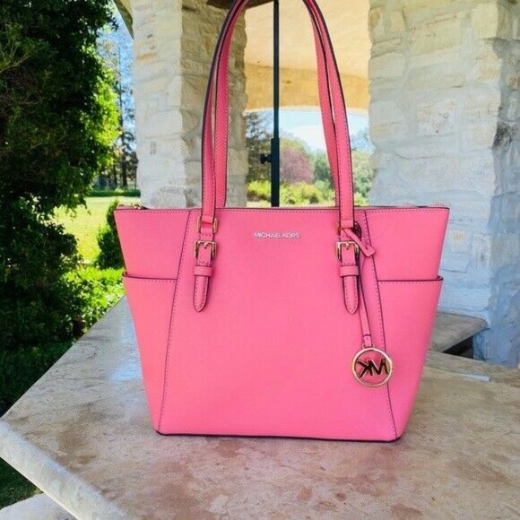 Michael Kors Handbags - MICHAEL KORS CHARLOTTE LARGE TOP ZIP SAFFIANO LEAT